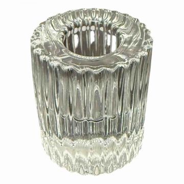 Cadet Taper Holder 3/4" x 2.5", Clear Glass